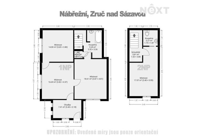 Prodej rodinného domu, Zruč nad Sázavou, Nábřežní, 70 m2