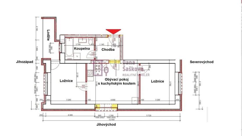 Pronájem bytu 3+kk, Jindřichův Hradec, sídliště Vajgar, 58 m2
