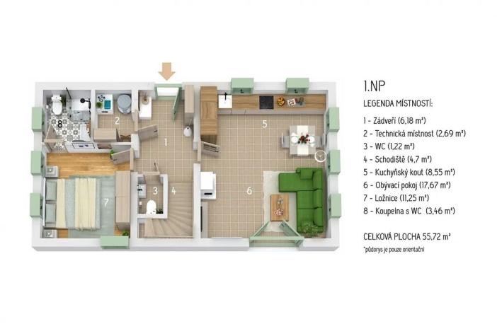 Prodej rodinného domu, Liberk, 106 m2