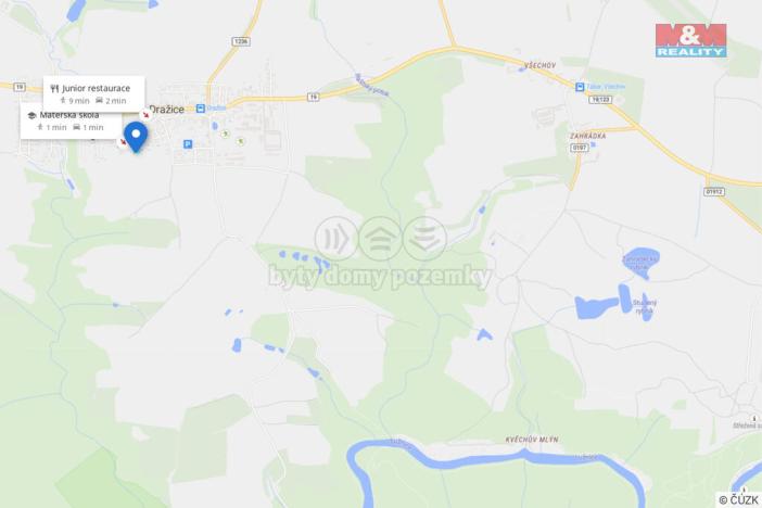 Pronájem zahrady, Dražice, 1127 m2