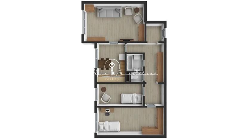 Prodej bytu 3+1, Velešín, Sídliště, 67 m2