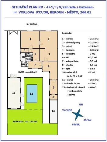 Pronájem rodinného domu, Beroun, Vorlova, 130 m2