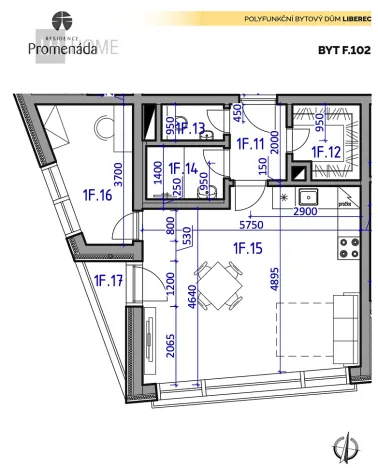 Prodej bytu 2+kk, Liberec, 49 m2