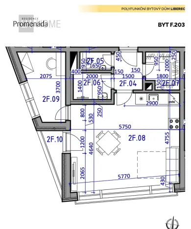 Prodej bytu 2+kk, Liberec, 49 m2