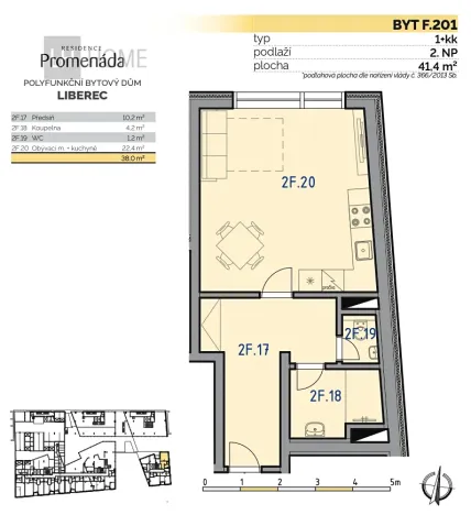 Prodej bytu 1+kk, Liberec, 41 m2