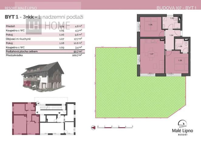 Prodej bytu 3+kk, Černá v Pošumaví, 53 m2