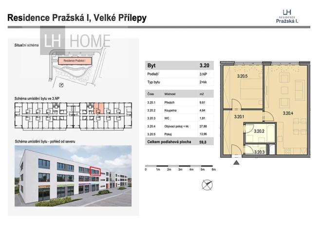 Prodej bytu 2+kk, Velké Přílepy, 60 m2