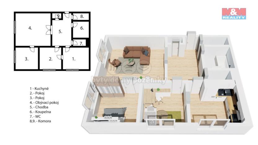 Prodej bytu 3+1, Hradec Králové, Škroupova, 91 m2