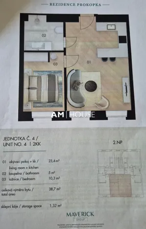 Prodej bytu 2+kk, Praha - Vysočany, Prokopka, 40 m2