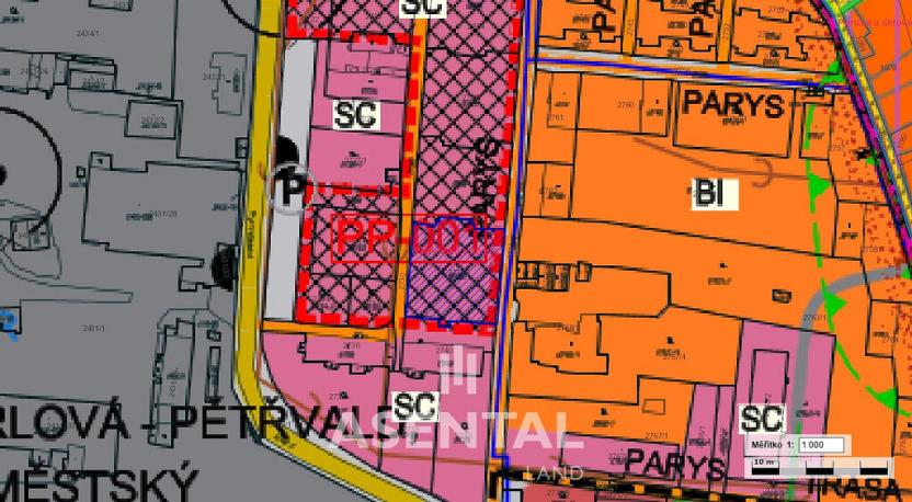 Prodej komerčního pozemku, Petřvald, Rychvaldská, 1245 m2