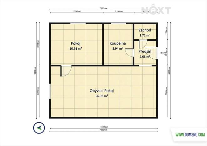 Prodej bytu 2+kk, Šumperk, A. Kašpara, 50 m2