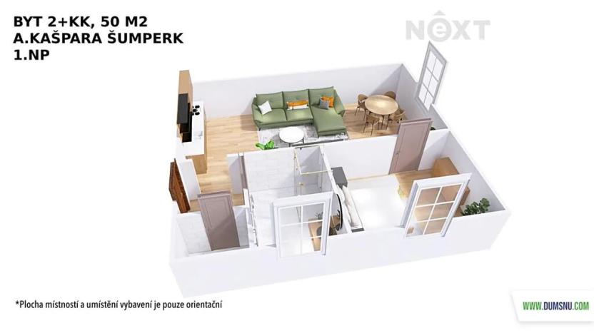 Prodej bytu 2+kk, Šumperk, A. Kašpara, 50 m2