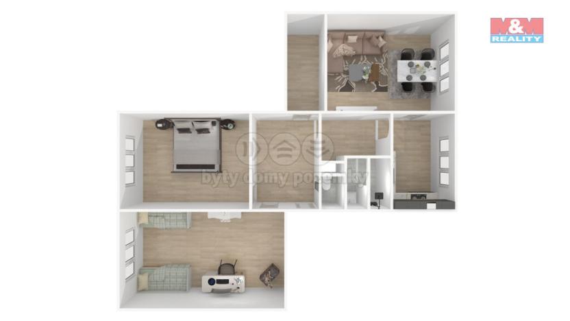Prodej bytu 3+1, Toužim, Sídliště, 85 m2