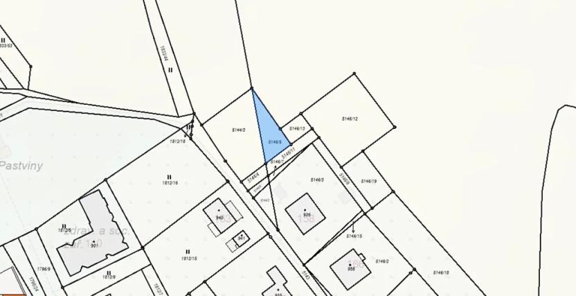 Prodej pozemku pro bydlení, Pastviny, 864 m2