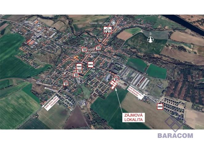 Prodej komerčního pozemku, Kostelec nad Labem, 1023 m2