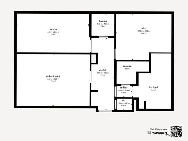 Prodej bytu 3+1, Tachov, Školní, 63 m2