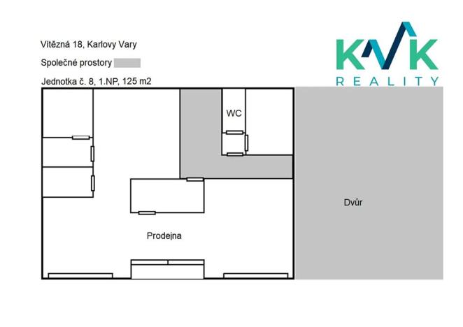 Pronájem obchodního prostoru, Karlovy Vary, Vítězná, 125 m2