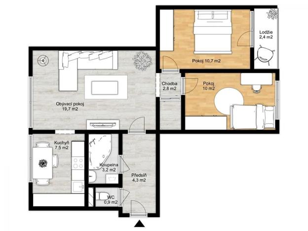 Prodej bytu 3+1, Nymburk, Mikoláše Alše, 65 m2