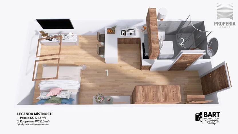 Prodej bytu 1+kk, Brno, Příční, 27 m2