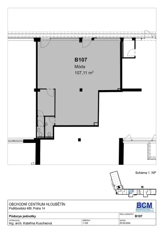 Pronájem obchodního prostoru, Praha - Hloubětín, Poděbradská, 107 m2