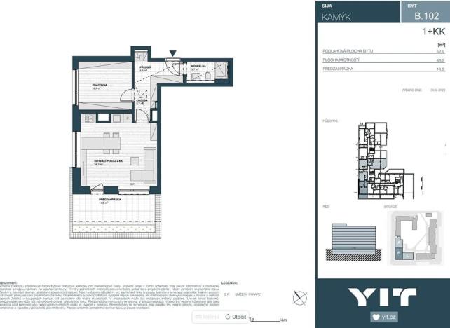 Prodej bytu 1+kk, Praha - Kamýk, Hodkovická, 49 m2