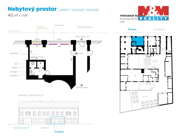 Pronájem kanceláře, Opava - Předměstí, Krnovská, 40 m2