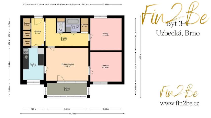 Prodej bytu 3+1, Brno - Bohunice, Uzbecká, 73 m2