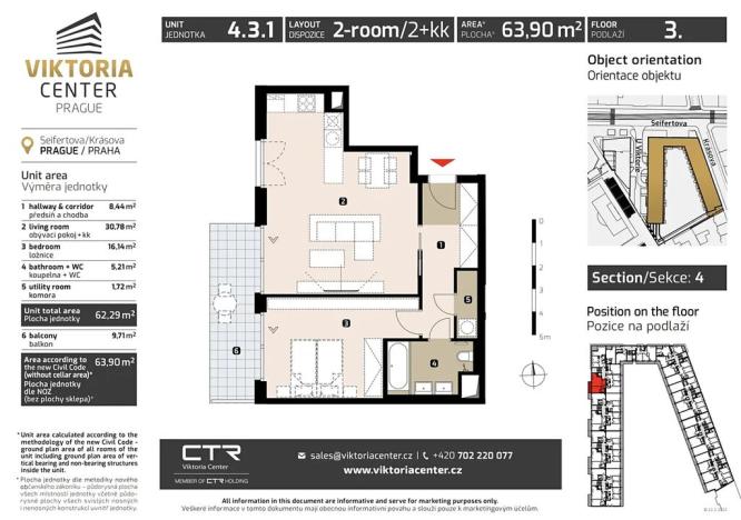Prodej bytu 2+kk, Praha - Žižkov, U Viktorie, 67 m2