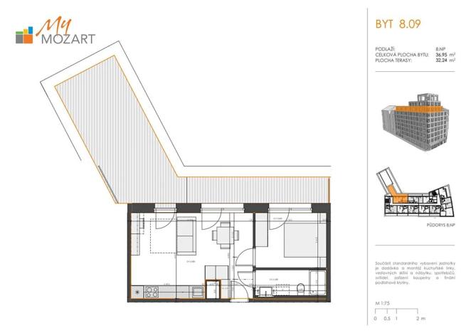 Pronájem bytu 2+kk, Praha - Smíchov, Plzeňská, 40 m2