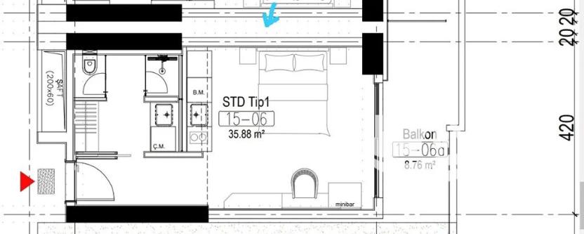 Prodej bytu 1+kk, Trikomo, Kypr, 39 m2