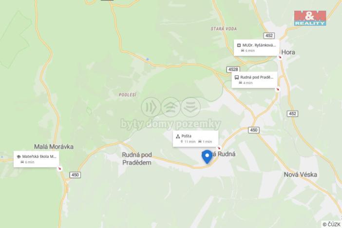 Prodej pozemku pro bydlení, Rudná pod Pradědem - Stará Rudná, 1423 m2