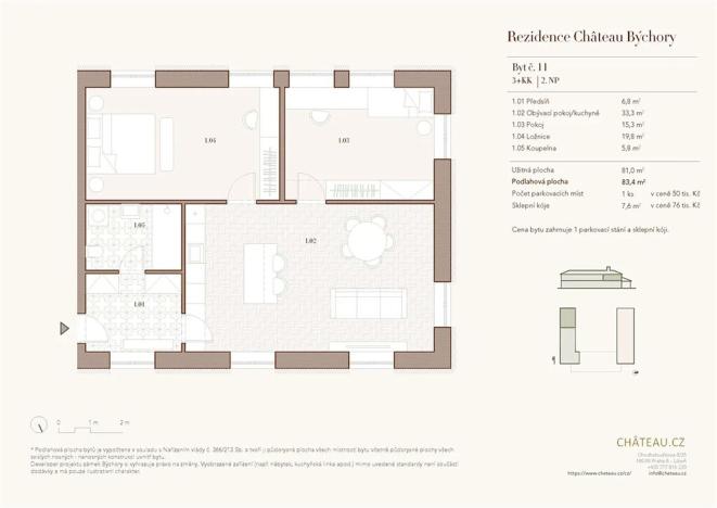 Prodej bytu 3+kk, Býchory, 81 m2