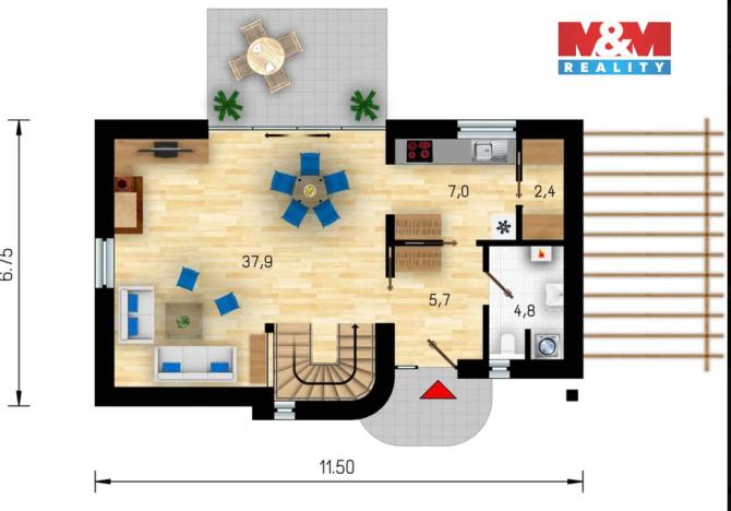 Prodej rodinného domu, Krušovice, 110 m2