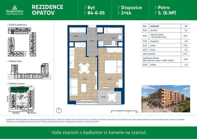 Pronájem bytu 2+kk, Praha - Chodov, Líbalova, 47 m2