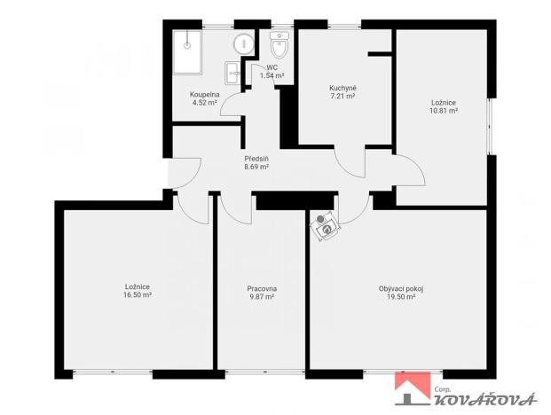 Prodej bytu 4+1, Roudnice nad Labem, V Uličkách, 79 m2
