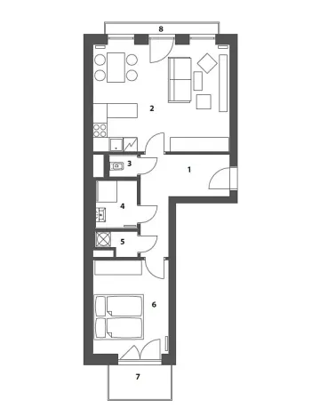 Prodej bytu 2+kk, Brno, Spolková, 57 m2