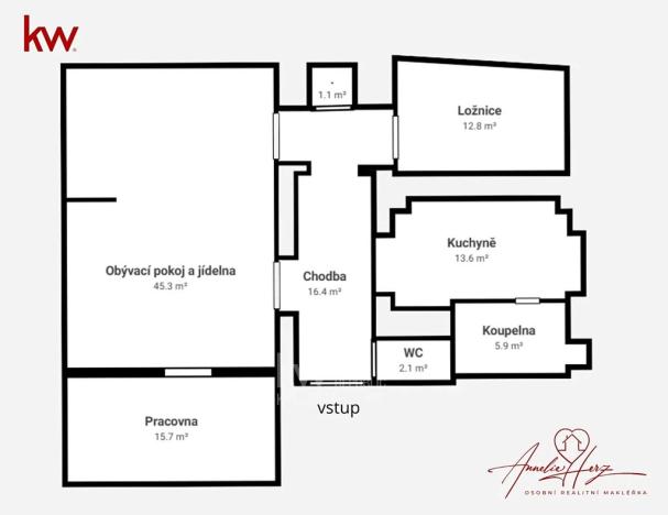 Pronájem bytu 3+1, Praha - Malá Strana, U železné lávky, 125 m2