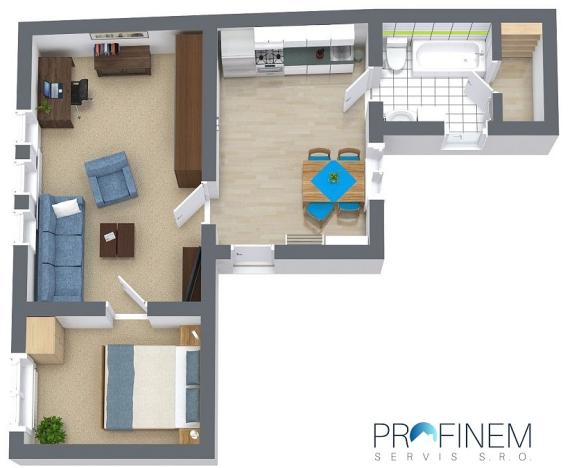 Pronájem bytu 2+1, Lanškroun - Žichlínské Předměstí, Komenského, 49 m2