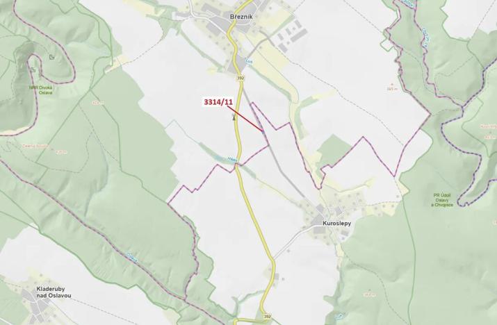 Dražba pozemku, Březník, 488 m2