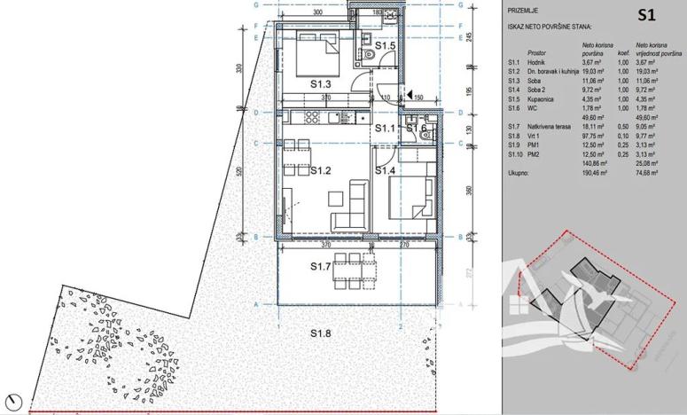 Prodej bytu 3+kk, Novalja, Chorvatsko, 70 m2