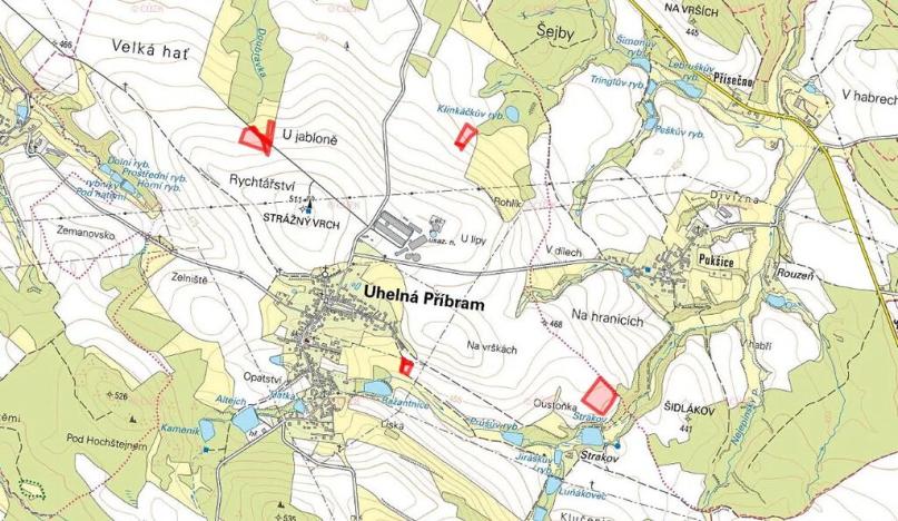 Prodej pole, Uhelná Příbram, 18547 m2