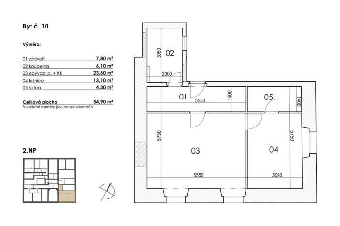Prodej bytu 2+kk, Postupice, Blanická, 55 m2