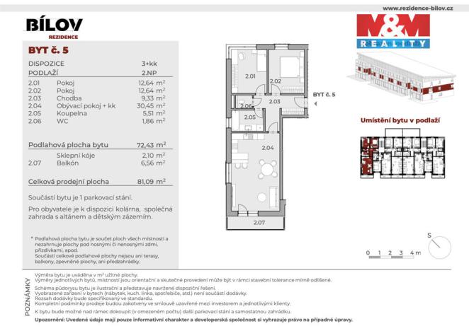 Prodej bytu 3+kk, Bílov, 72 m2