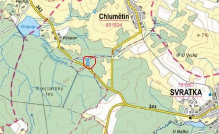 Prodej podílu lesa, Svratka, 1485 m2