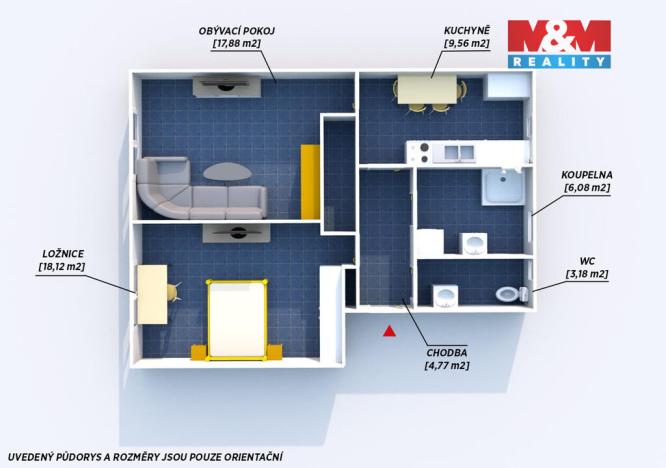Pronájem bytu 2+1, Poběžovice, Nádražní, 60 m2