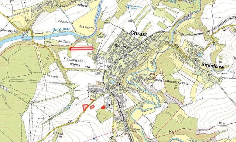 Prodej pole, Chrást, 33346 m2