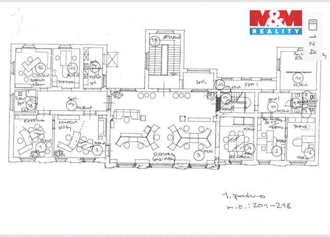 Pronájem kanceláře, Pardubice - Zelené Předměstí, U Divadla, 125 m2