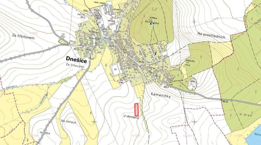 Prodej pole, Dnešice, 3831 m2