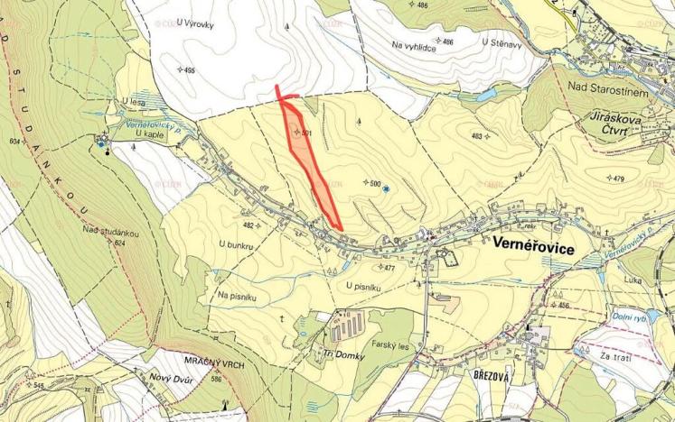 Prodej pole, Vernéřovice, 36157 m2