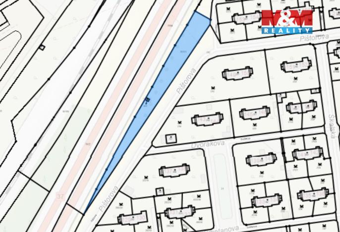 Pronájem zahrady, Pardubice, Pištorova, 1835 m2